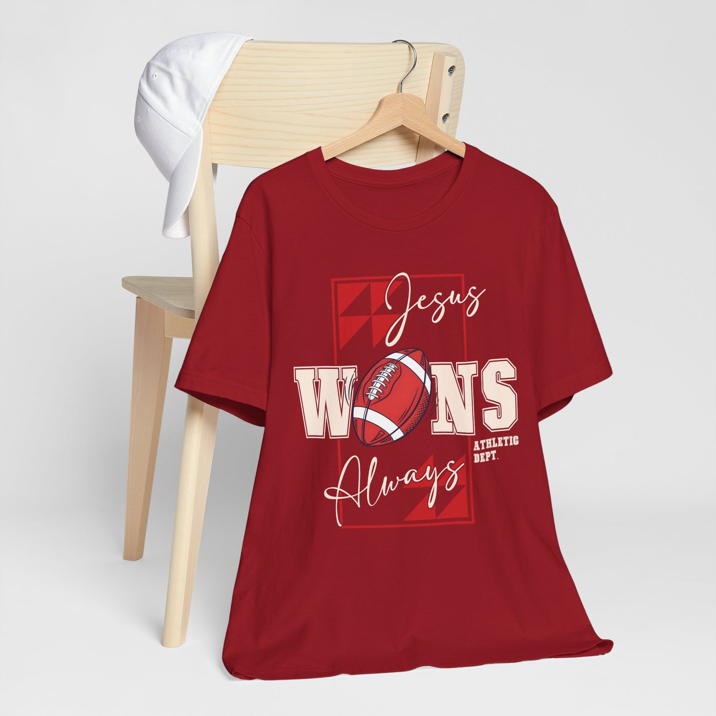 Jesus Wins Always Shirt – Christian Football Faith Player Sports Tee