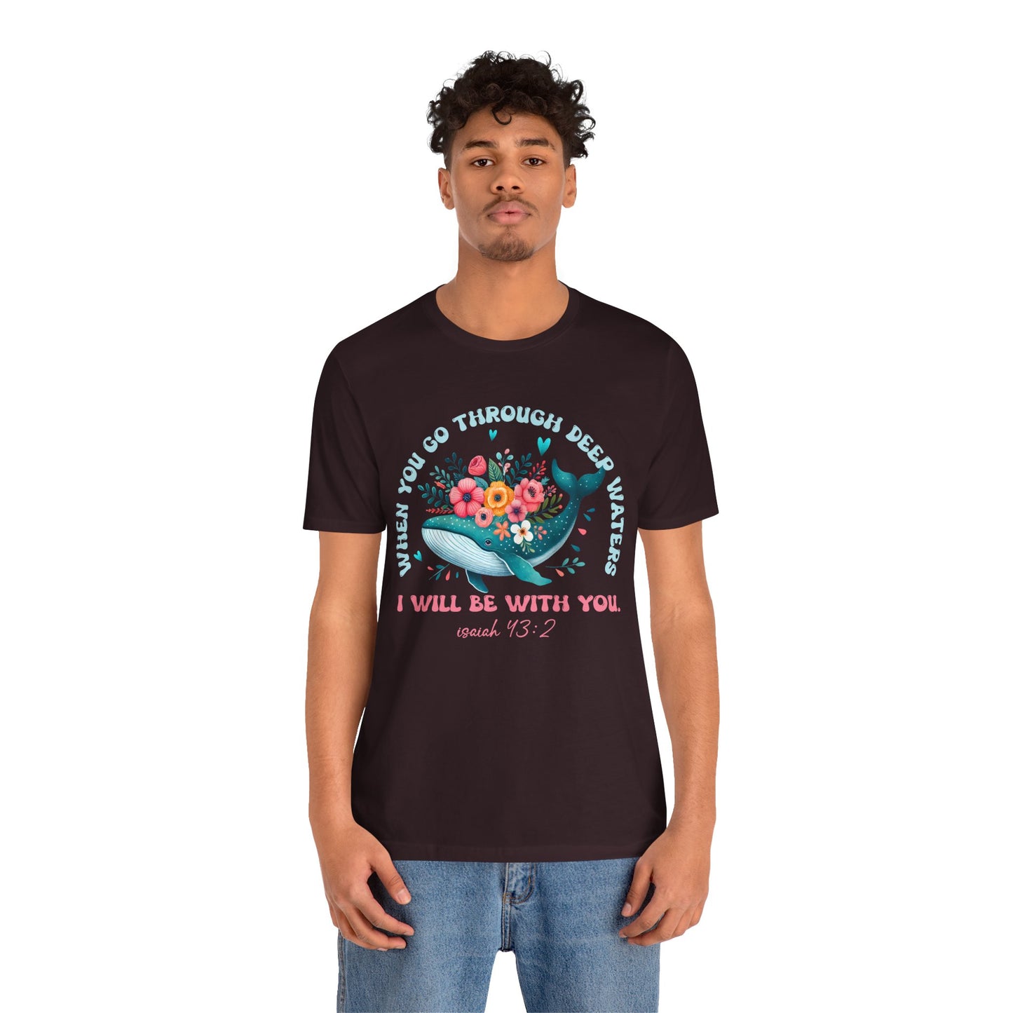 When You Go Through Deep Waters Shirt – Isaiah 43:2 Groovy Christian Faith Tee