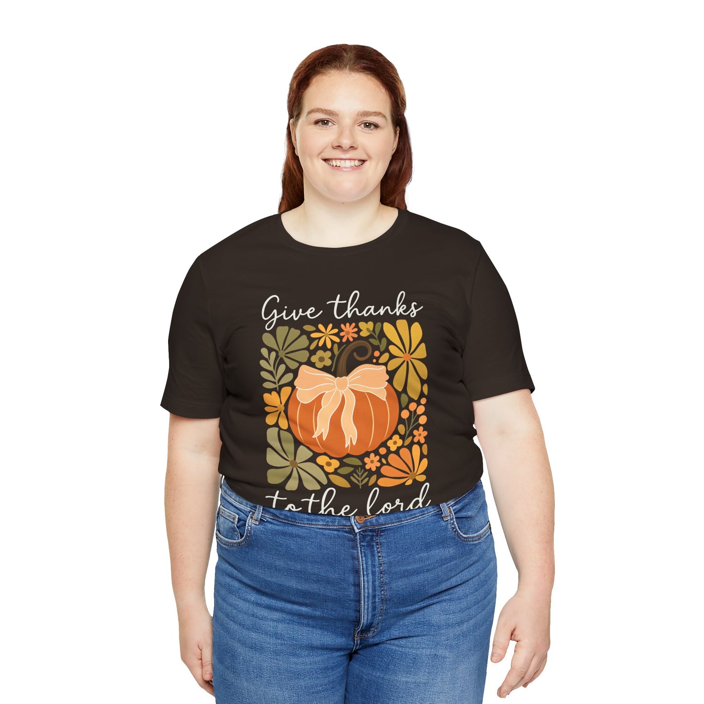 Give Thanks to the Lord Shirt – Christian Pumpkin Psalm Fall Thanksgiving Tee