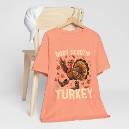 Boot Scootin’ Turkey Shirt – Funny Western Cowboy Thanksgiving Rodeo Tee