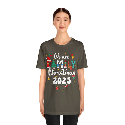 We Are Family Christmas 2025 Shirt – Groovy Snowman & Xmas Tree Matching Tee