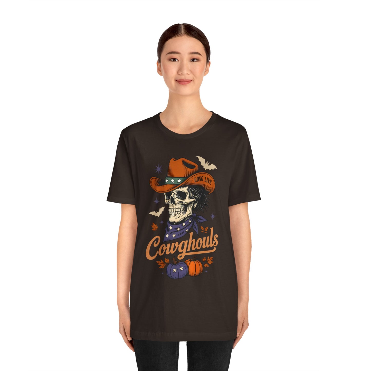 Cowghouls Shirt – Long Live Halloween Skeleton Cowboy Western Ghost Tee