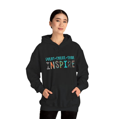 Dream Create Share Inspire Hoodie – Motivational Teacher Western Pullover