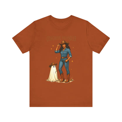 Cowghoul Wrangler Shirt Western Cowgirl Cowboy Ghost Halloween Tee, Spooky Rodeo Fall Outfit