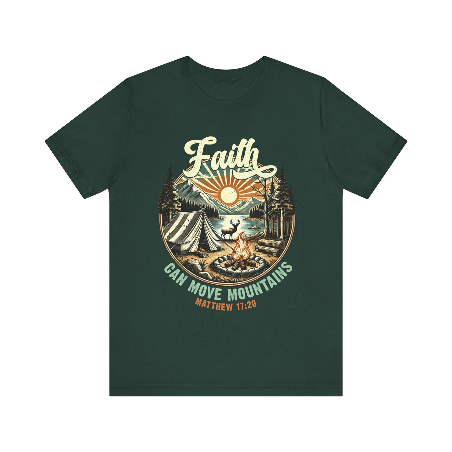 Faith Can Move Mountains Shirt – Matthew 17:20 Retro Christian Jesus Tee