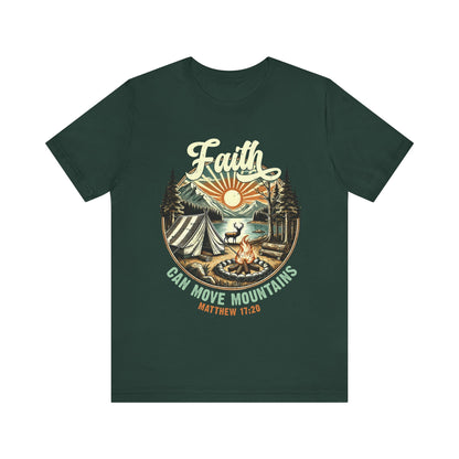 Faith Can Move Mountains Shirt – Matthew 17:20 Retro Christian Jesus Tee