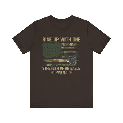 Rise Up with Strength Eagle Shirt – Isaiah 40:31 USA Flag Patriotic Christian Tee