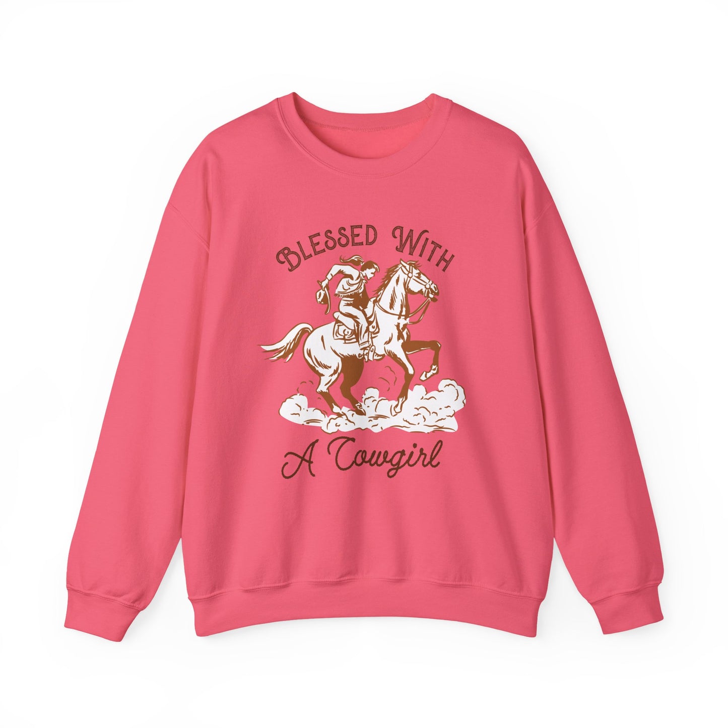Blessed with a Cowgirl Sweatshirt – Retro Christian Western Rodeo Pullover