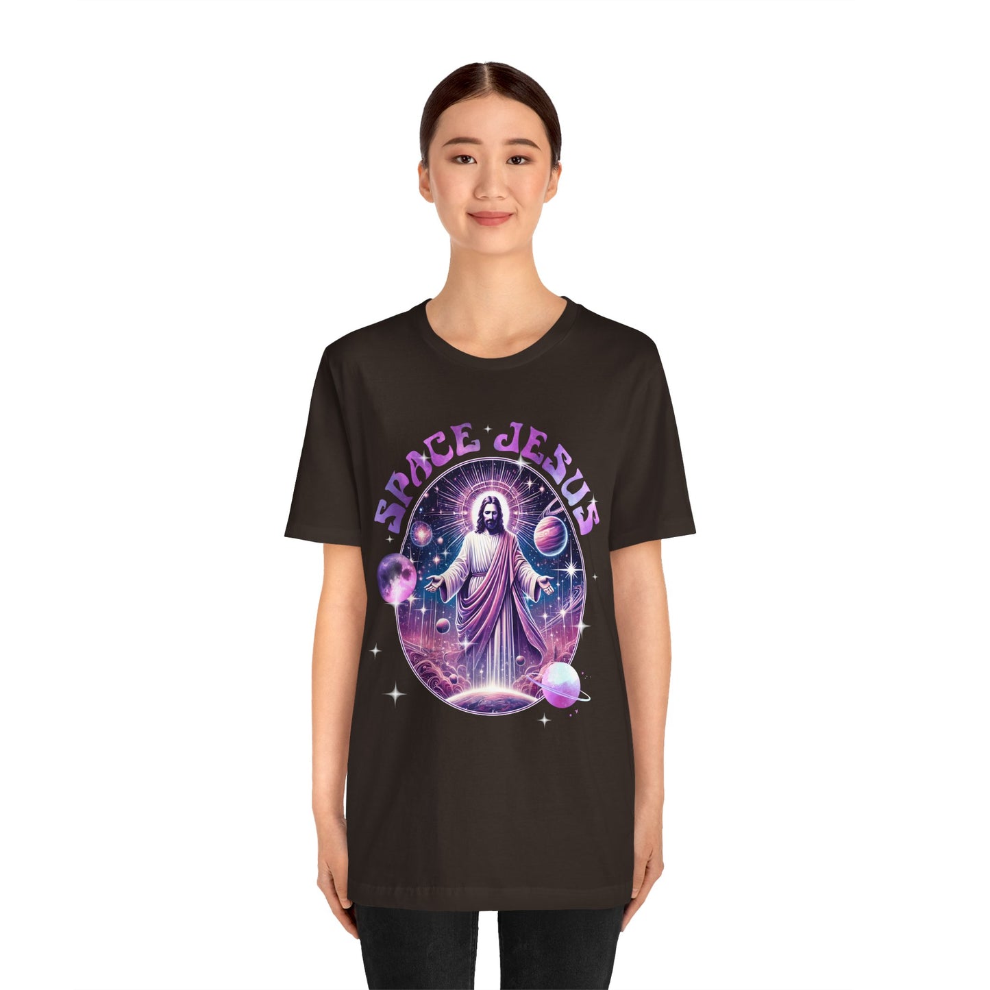 Space Jesus Galaxy Shirt – Cosmic Christian Planet Faith Graphic Unisex Tee