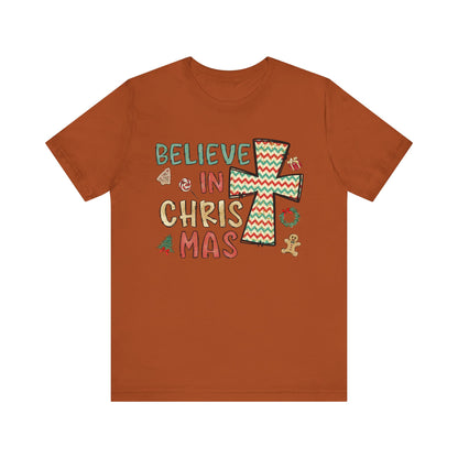 Believe in Christ-Mas Shirt – Retro Christian Jesus Vintage Holiday Faith Tee