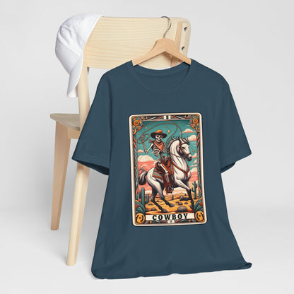 Cowboy Skeleton Tarot Card Shirt – Western Howdy Texas Rodeo Tee