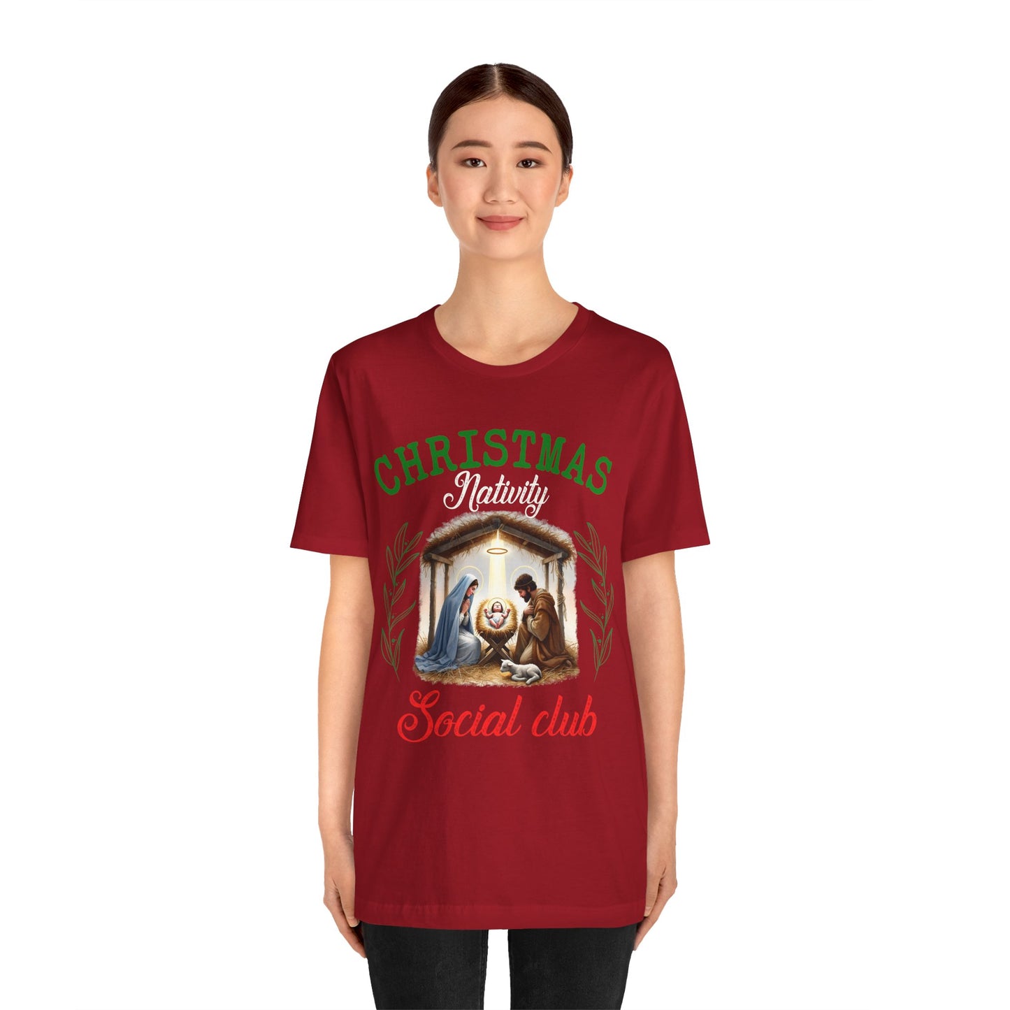 Christmas Nativity Social Club Shirt – Christian Nativity Scene Faith Holiday Tee