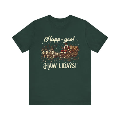 Happy Yeehaw Holidays Shirt – Western Santa Howdy Funny Country Christmas Tee