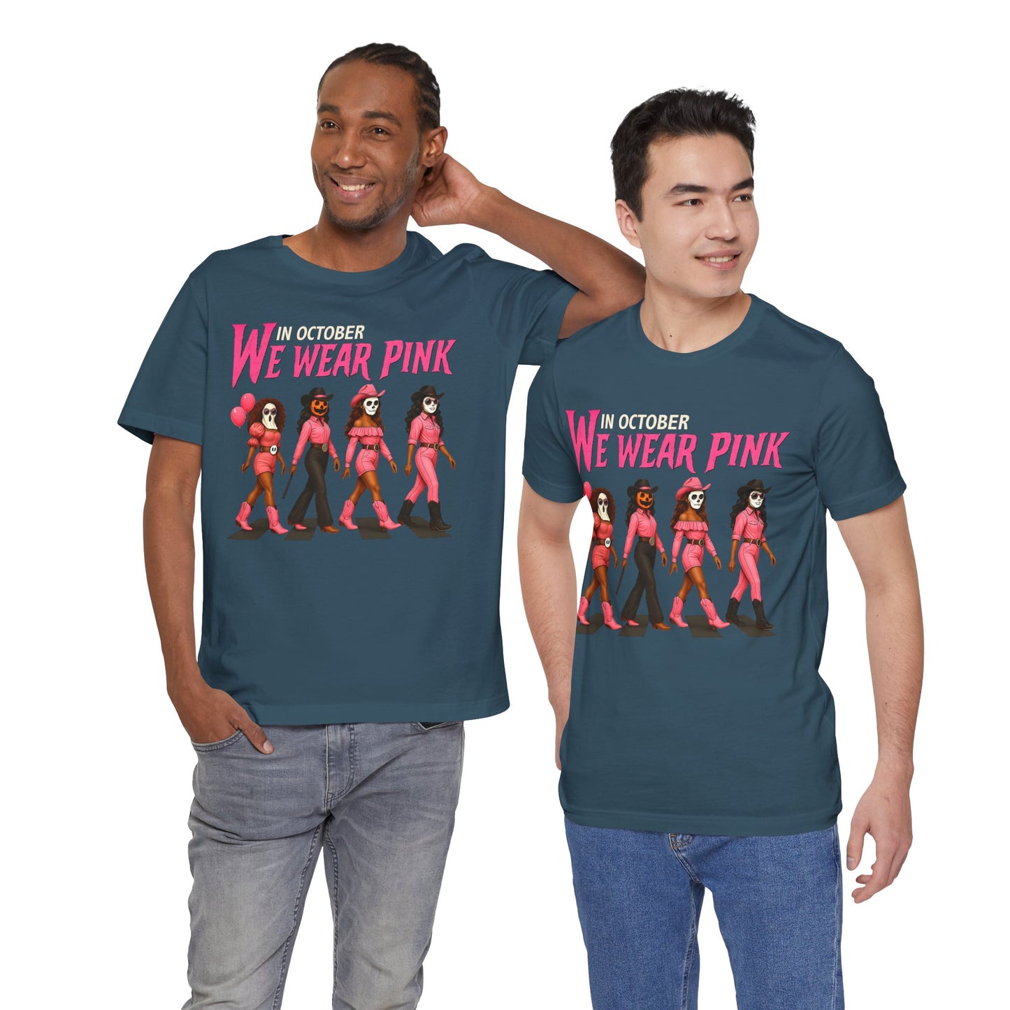 In October We Wear Pink Shirt – Spooky Cowgirl Western Halloween Tee