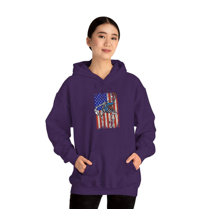 US Flag Skeleton Cowboy Hoodie – Western Horse Riding Rodeo Pullover