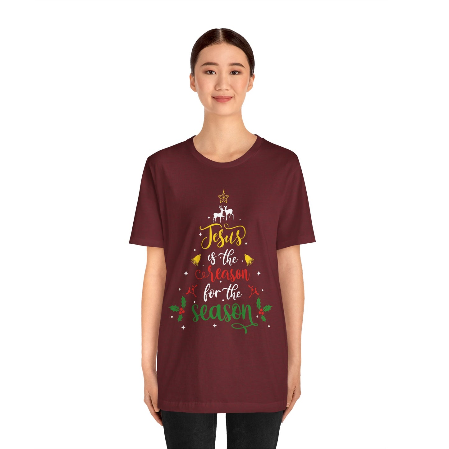 Jesus Is the Reason for the Season Shirt – Christian Christmas Tree Faith Tee