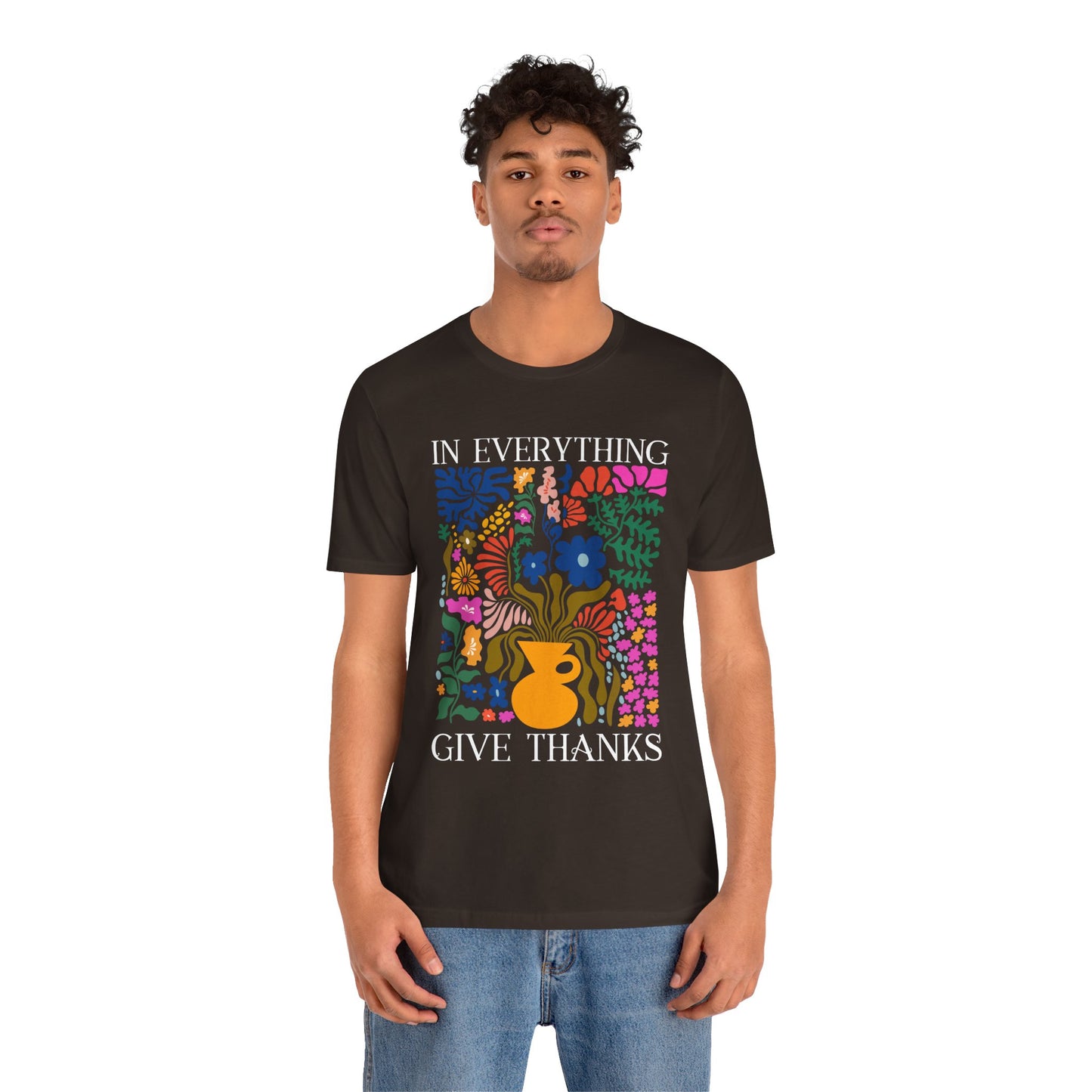 In Everything Give Thanks Shirt – Christian Boho Floral 1 Thessalonians 5:18 Tee