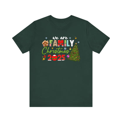 We Are Family Christmas Shirt – Matching Holiday Tee with Christmas Tree Lights