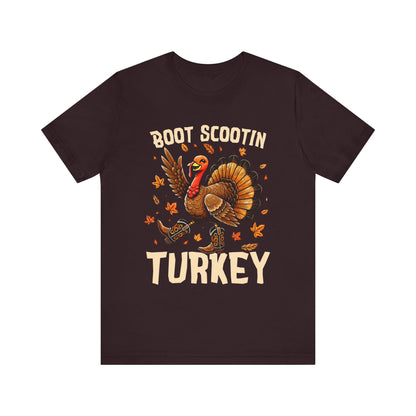 Boot Scootin’ Turkey Shirt – Funny Western Cowboy Thanksgiving Rodeo Tee