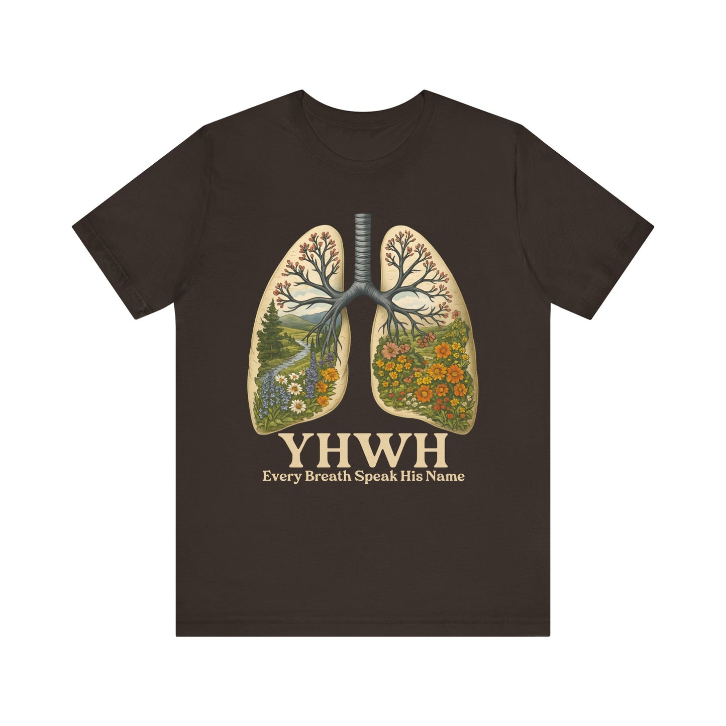 YHWH Every Breath Speaks His Name Shirt – Christian Forest Lungs Tee