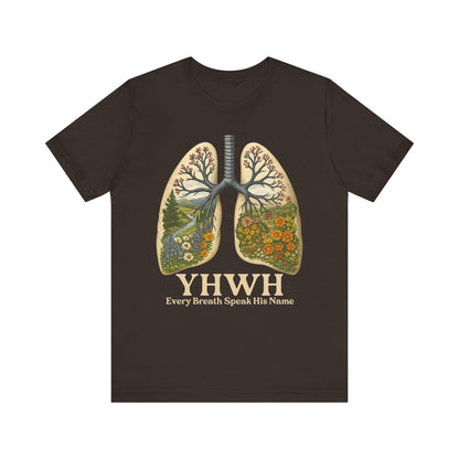YHWH Every Breath Speaks His Name Shirt – Christian Forest Lungs Tee