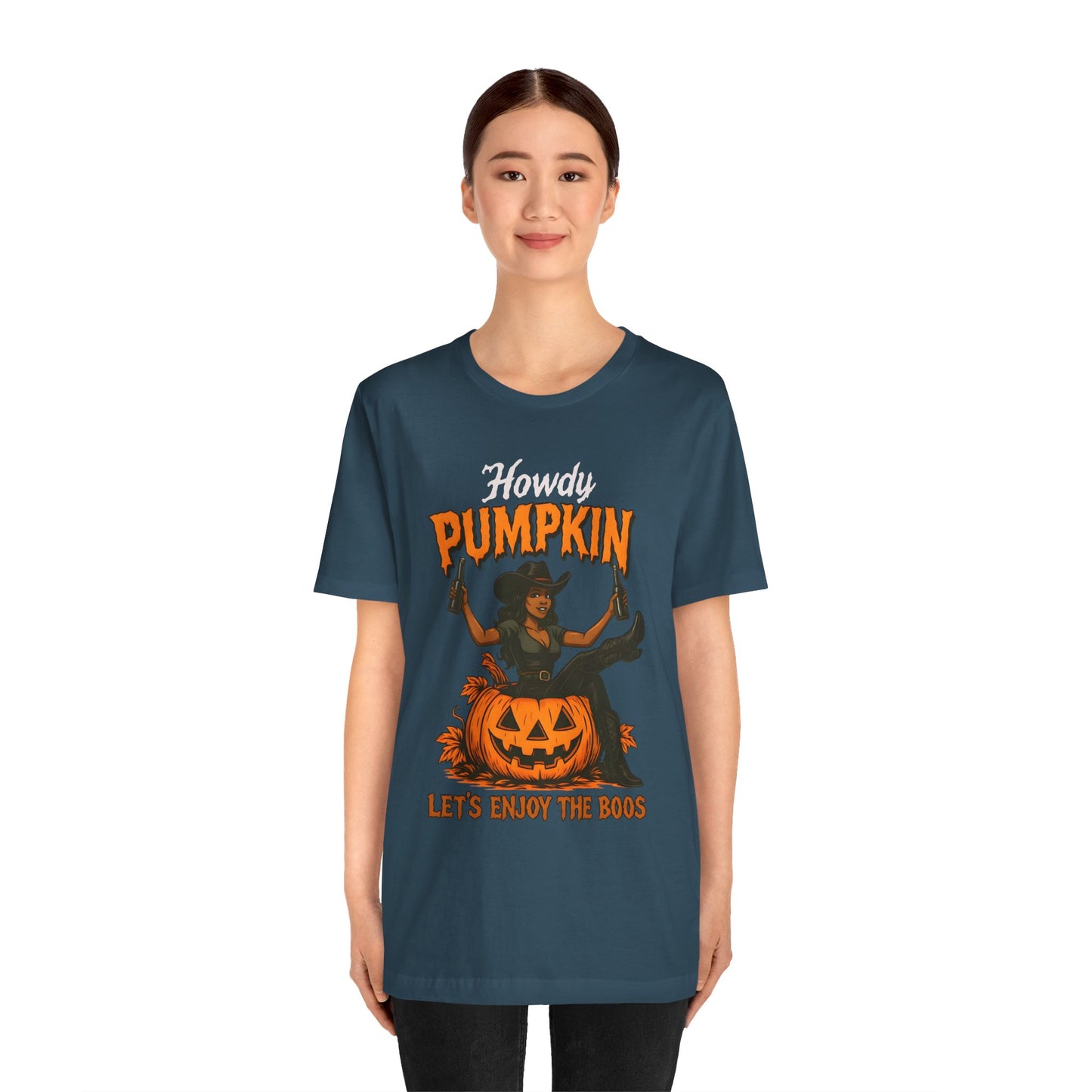 Howdy Pumpkin Shirt – Funny Black Cowgirl Western Halloween Tee