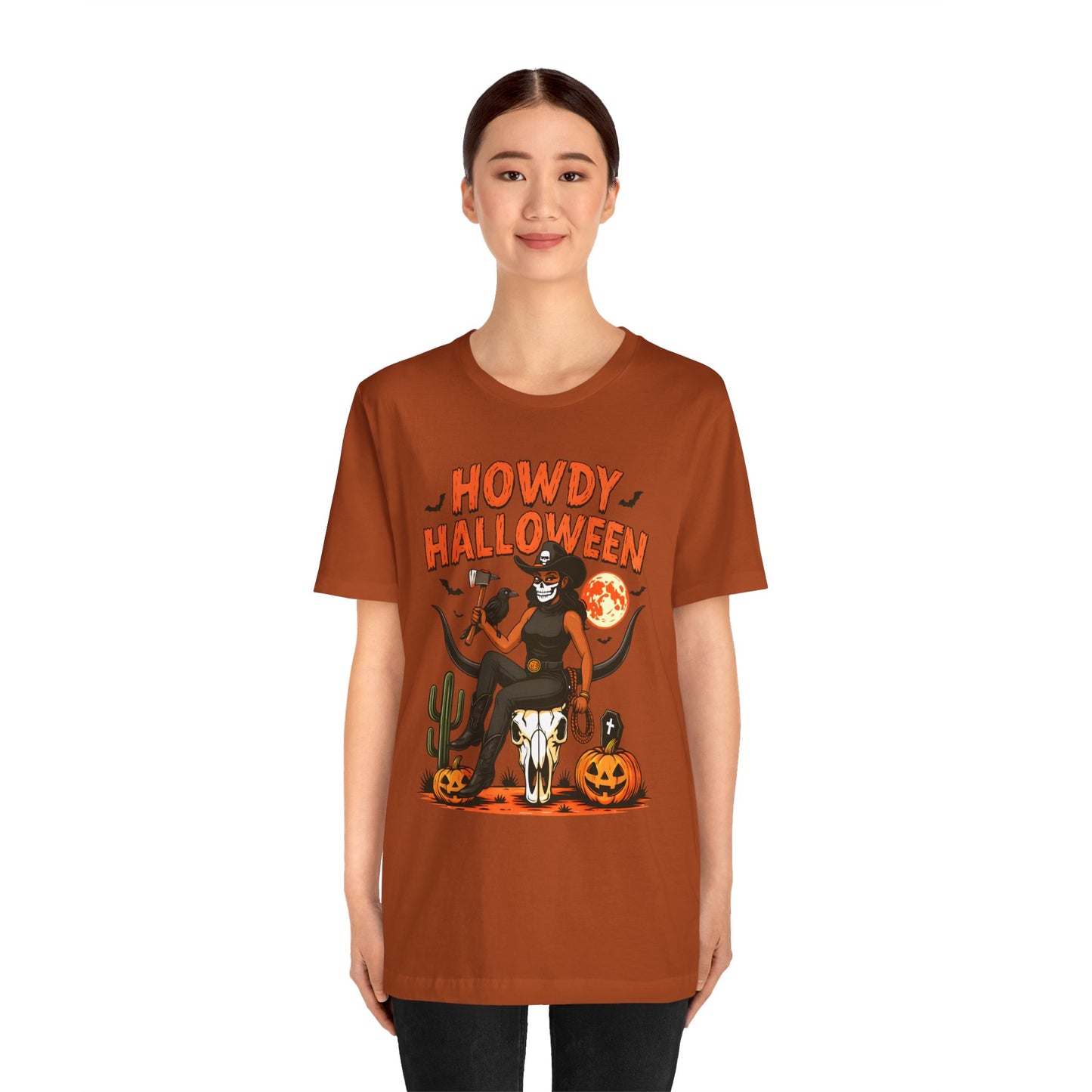 Howdy Halloween Shirt – Skeleton Cowgirl Western Fall Rodeo Tee