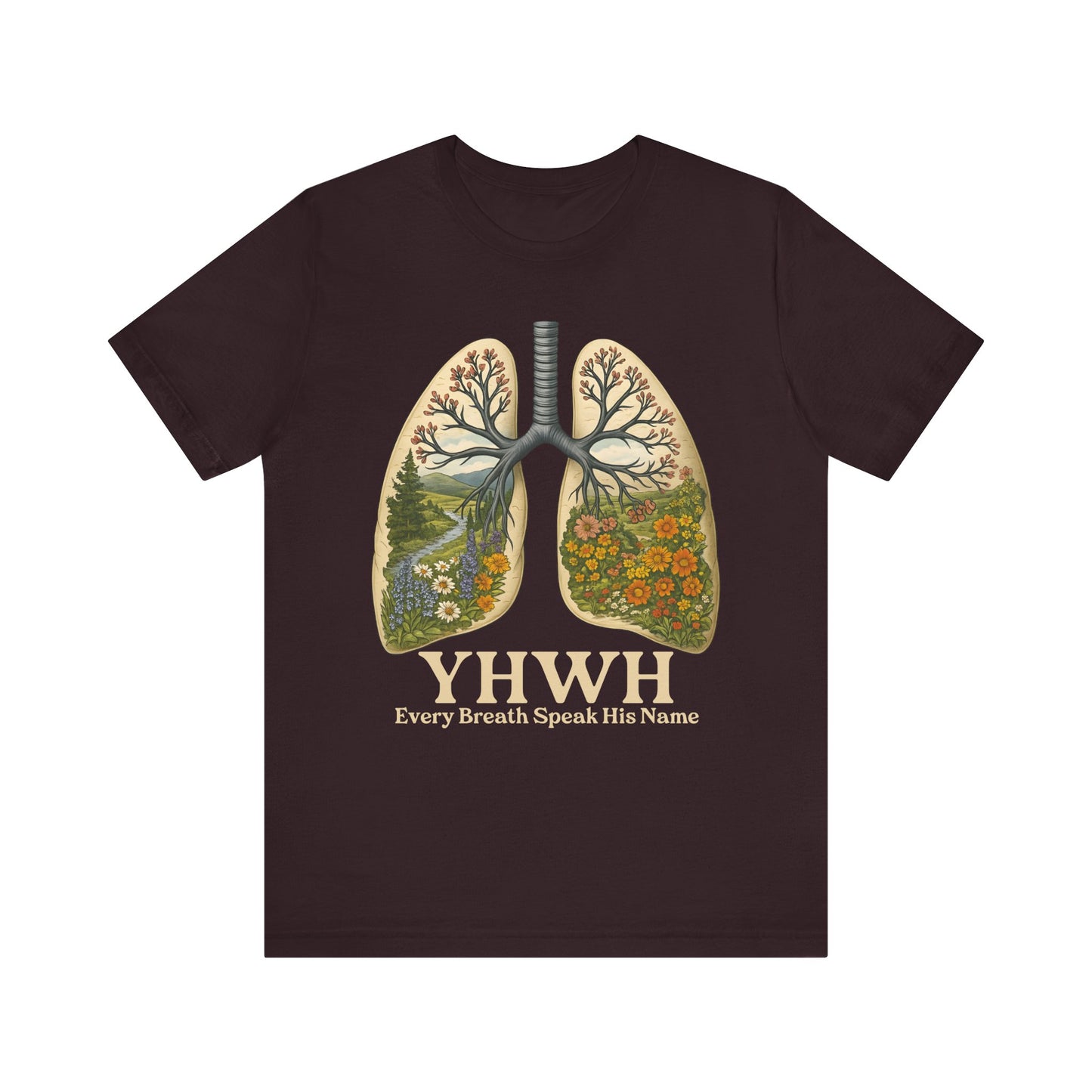 YHWH Every Breath Speaks His Name Shirt – Christian Forest Lungs Tee