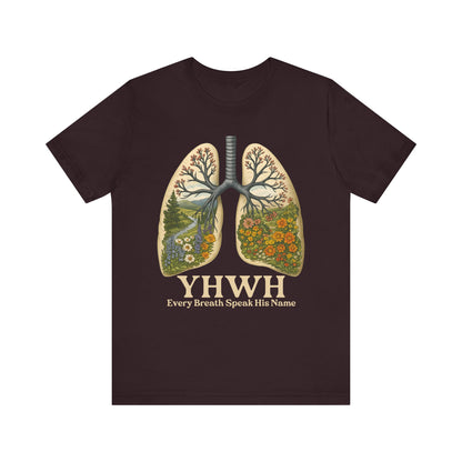 YHWH Every Breath Speaks His Name Shirt – Christian Forest Lungs Tee