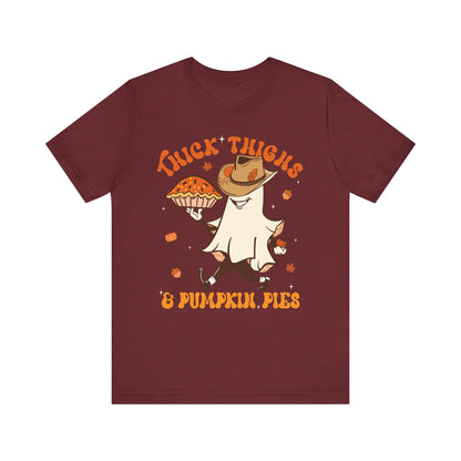 Thick Thighs Pumpkin Pies Shirt – Funny Howdy Ghost Western Halloween Tee