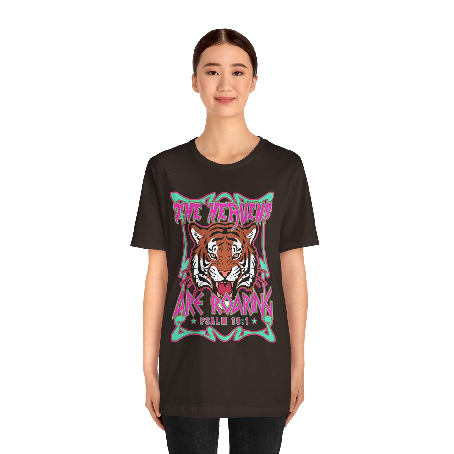 The Heavens Are Roaring Shirt – Psalm 19:1 Tiger Christian Faith Tee