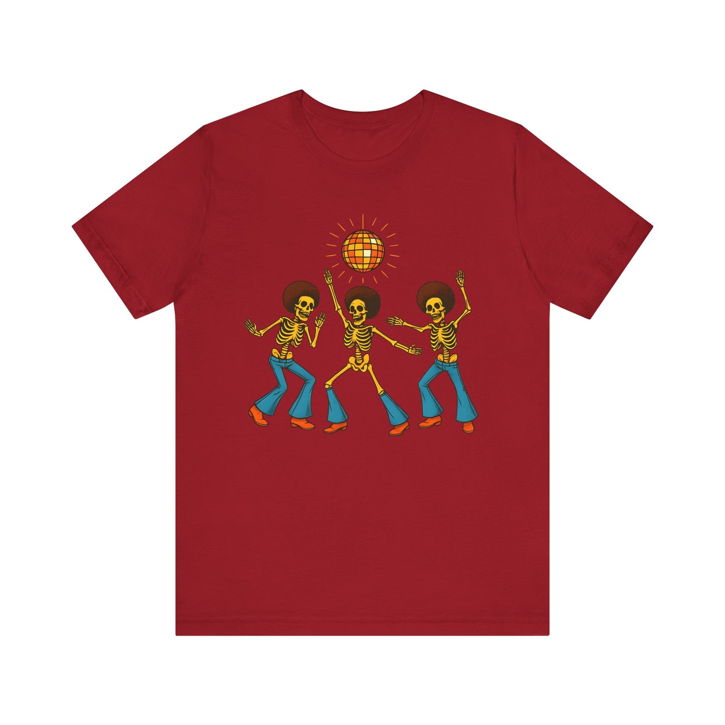 Disco Skeletons Dancing Shirt – Funny Retro 70s Halloween Party Tee