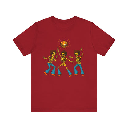 Disco Skeletons Dancing Shirt – Funny Retro 70s Halloween Party Tee