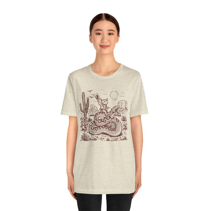 Cowboy Mouse Riding Rattlesnake Shirt – Funny Wild West Rodeo Tee
