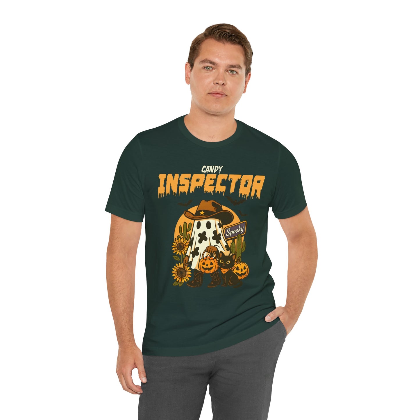 Candy Inspector Shirt – Western Ghost Cowboy Halloween Trick-or-Treat Tee