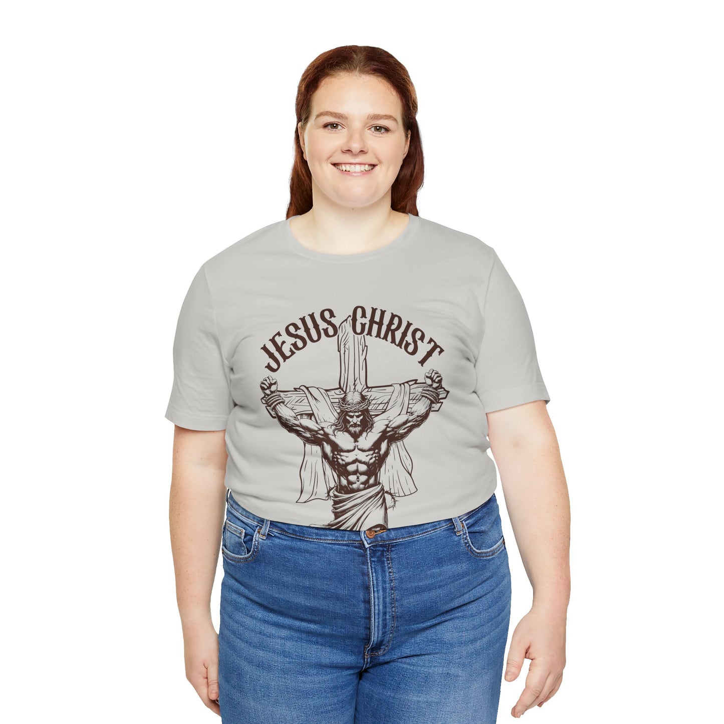 Jesus Christ Cross Faith Funny  Christian Workout Gym Retro T-Shirt