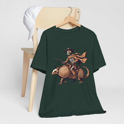 Cowboy Skeleton Riding Armadillo Shirt – Howdy Western Texas Rodeo Tee