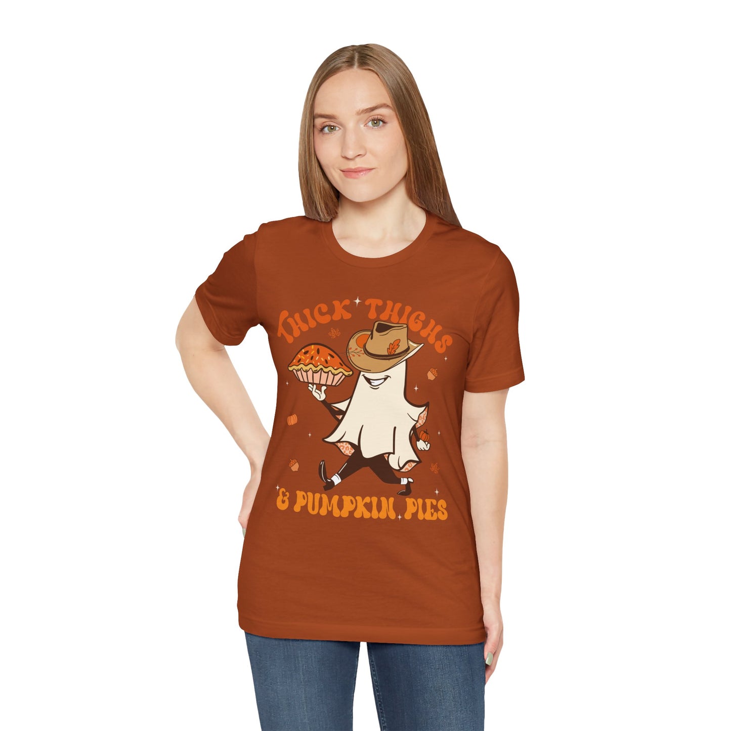 Thick Thighs Pumpkin Pies Shirt – Funny Howdy Ghost Western Halloween Tee