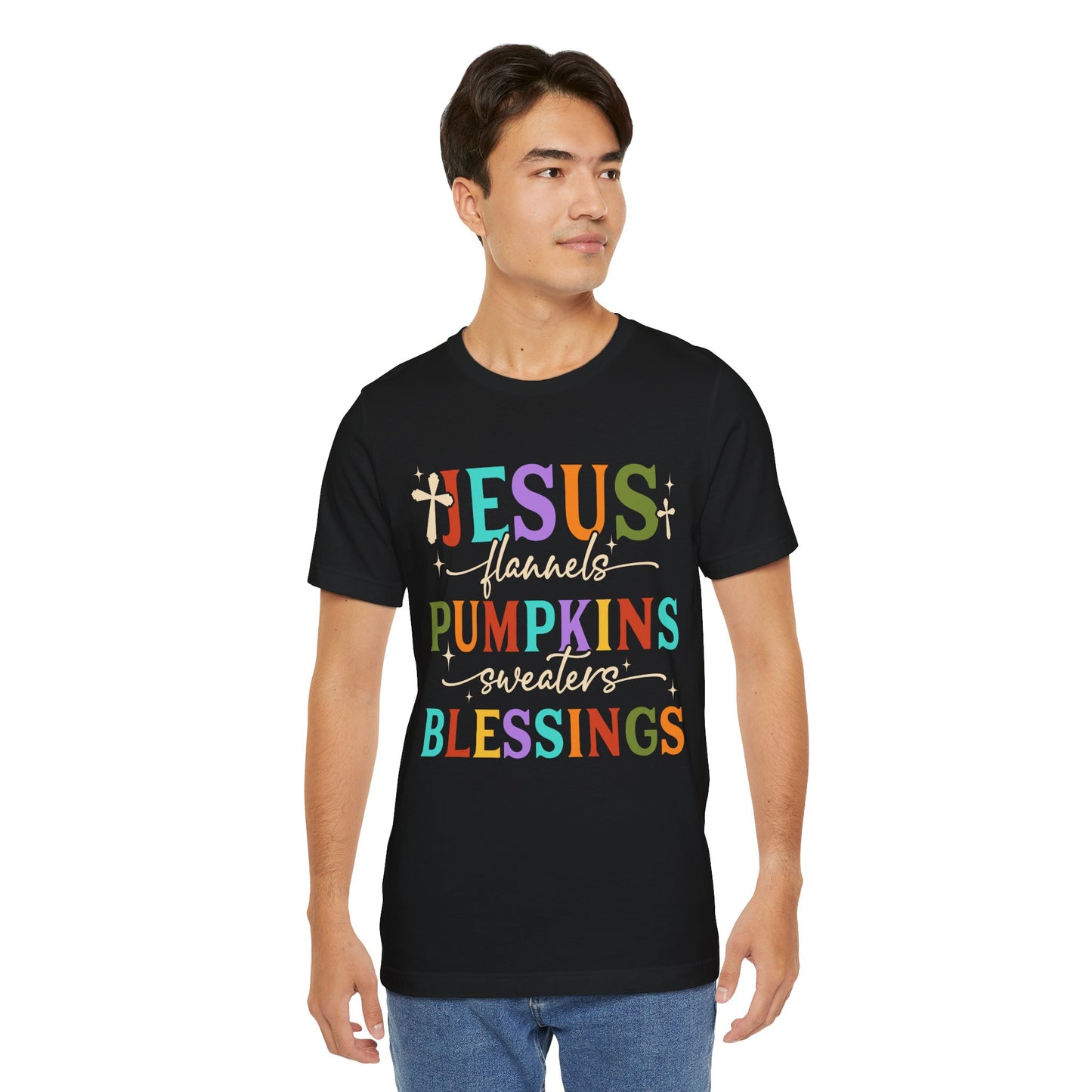 Jesus Flannels Pumpkins & Blessings Shirt – Christian Fall Thanksgiving Tee