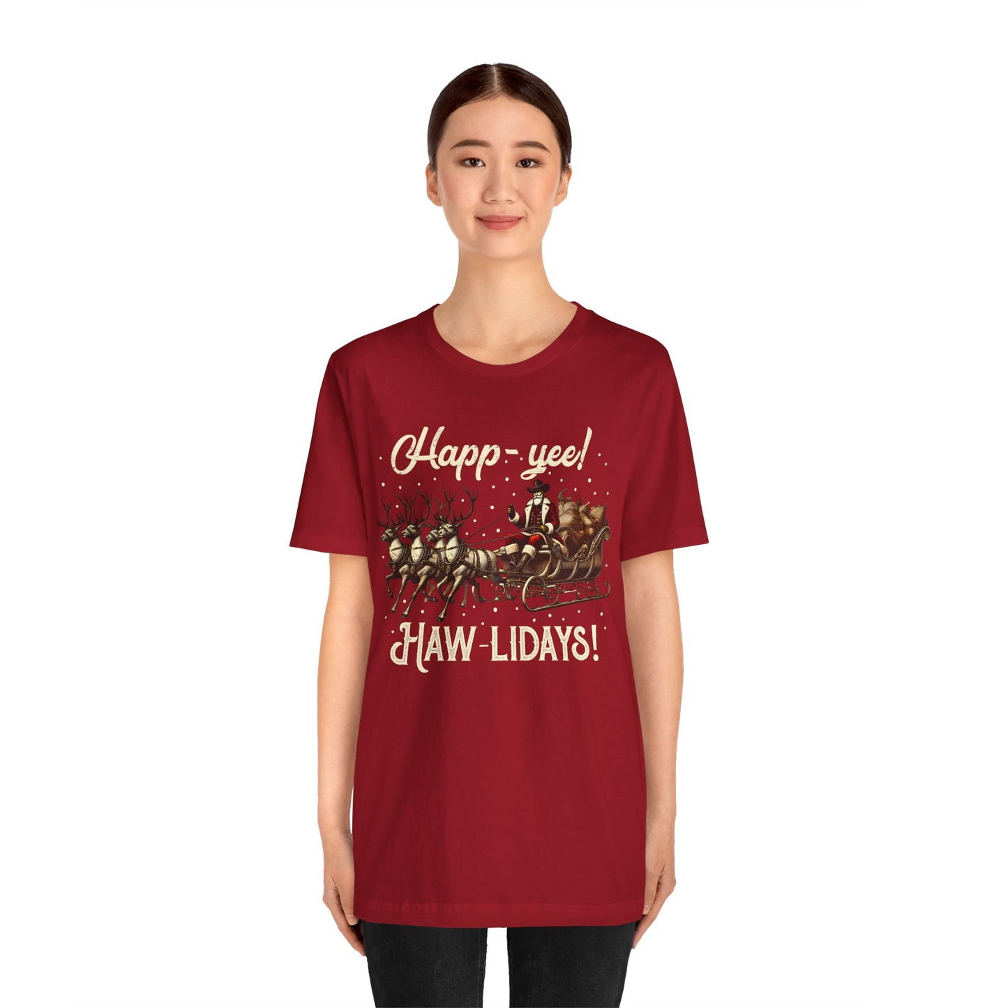 Happy Yeehaw Holidays Shirt – Funny Western Howdy Santa Christmas Tee