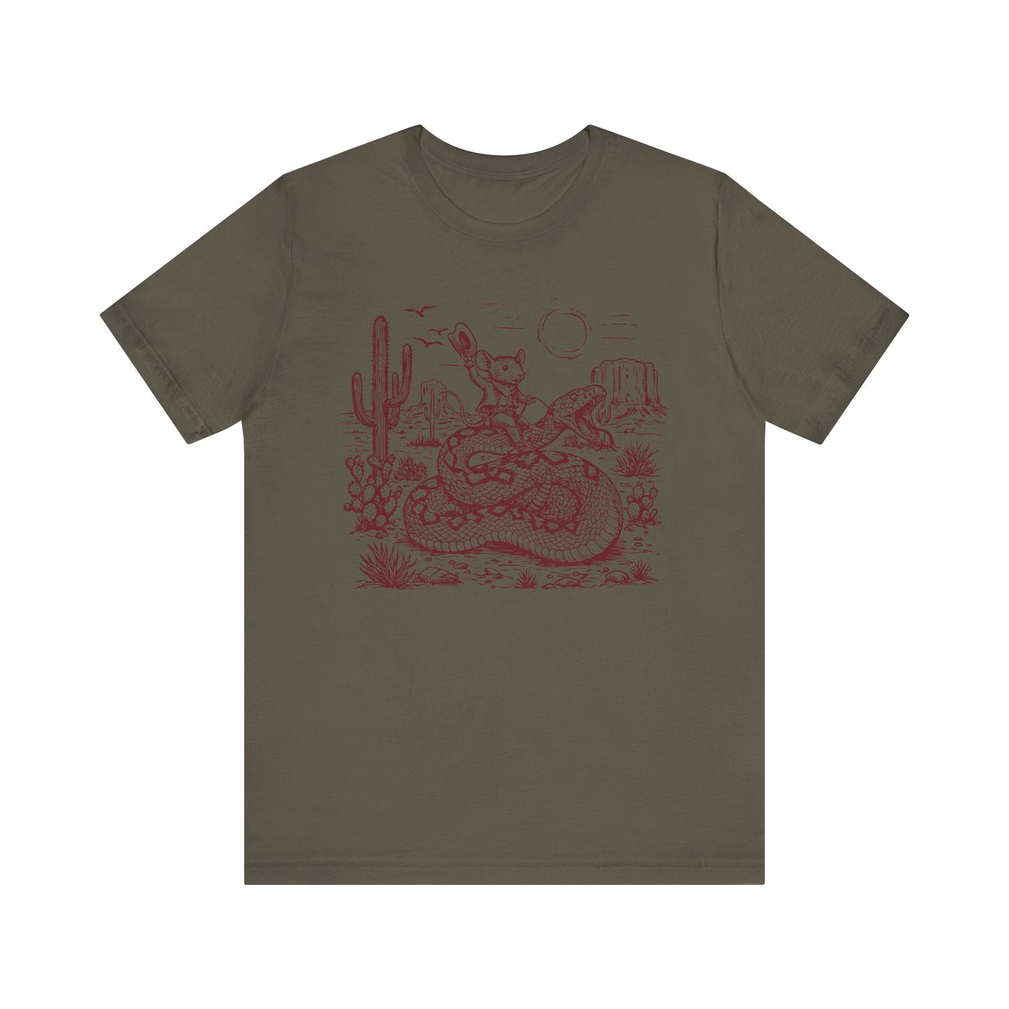 Cowboy Mouse Riding Rattlesnake Shirt – Funny Wild West Rodeo Tee