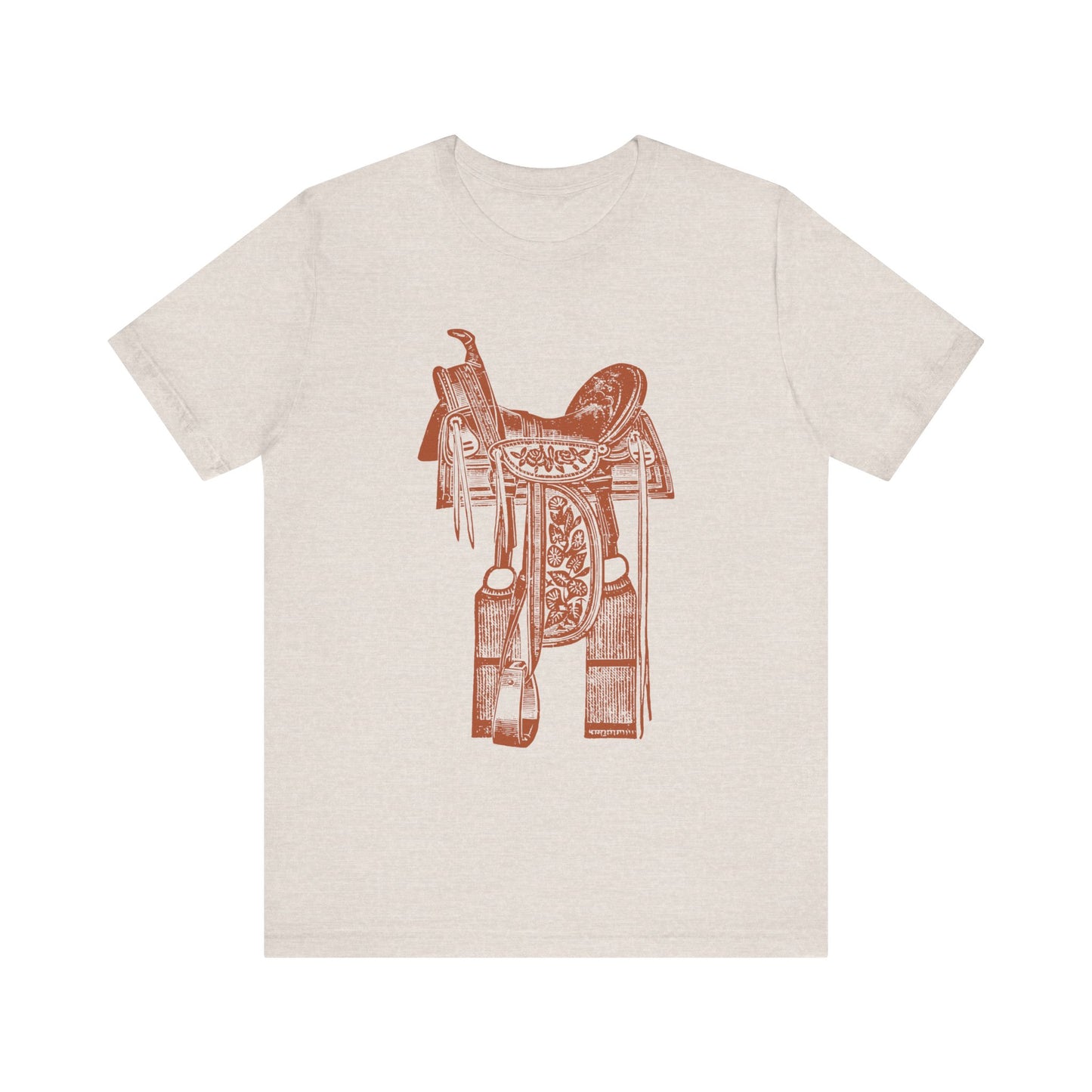 Floral Tooled Saddle Shirt – Western Horse Rodeo Cowgirl Cowboy Tee