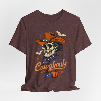 Cowghouls Shirt – Long Live Halloween Skeleton Cowboy Western Ghost Tee
