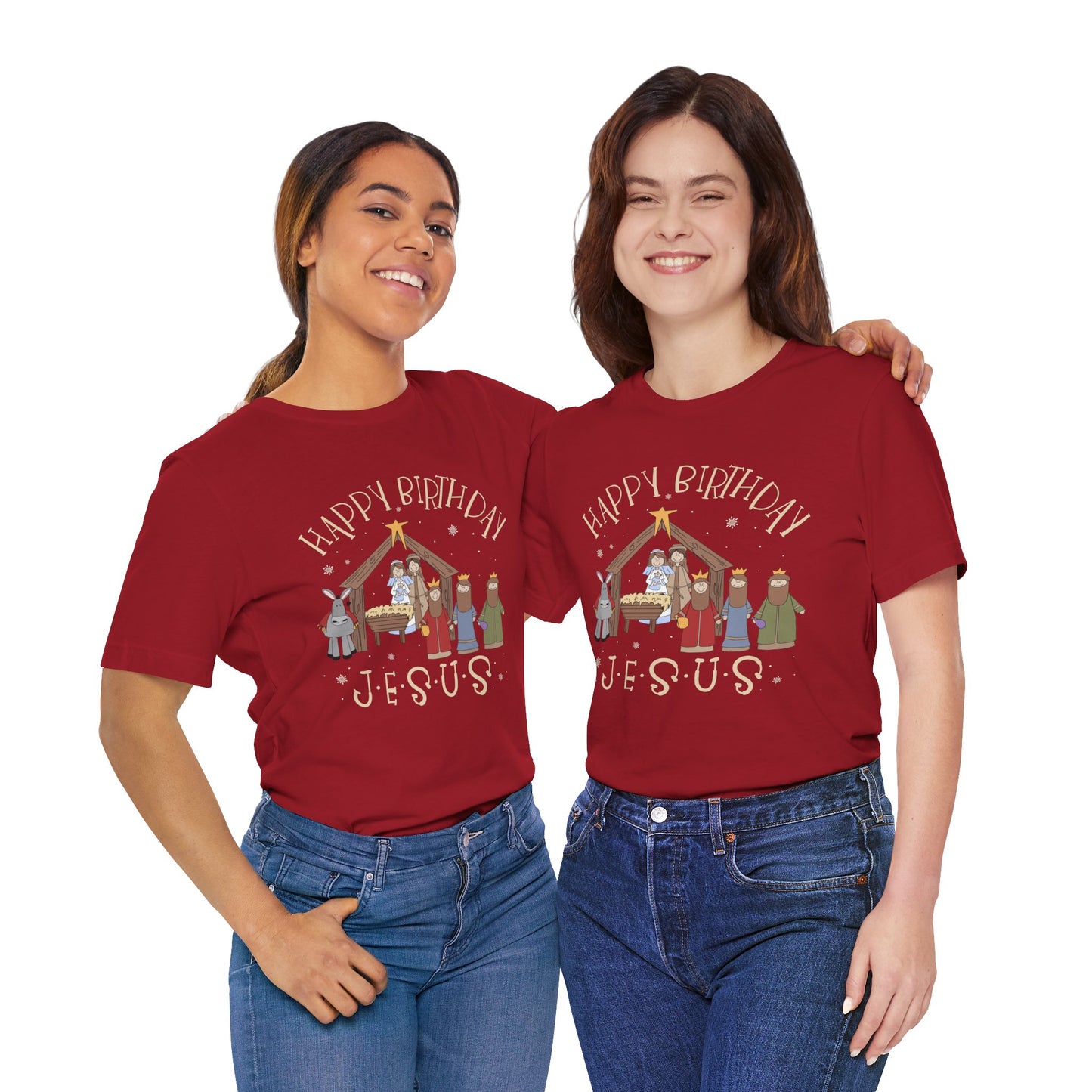 Nativity Happy Birthday Jesus Shirt – Christian Faith-Filled Christmas Tee