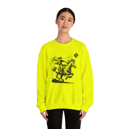 Retro Cowboy Riding Horse Sweatshirt – Christian Scripture Western Rodeo Pullover
