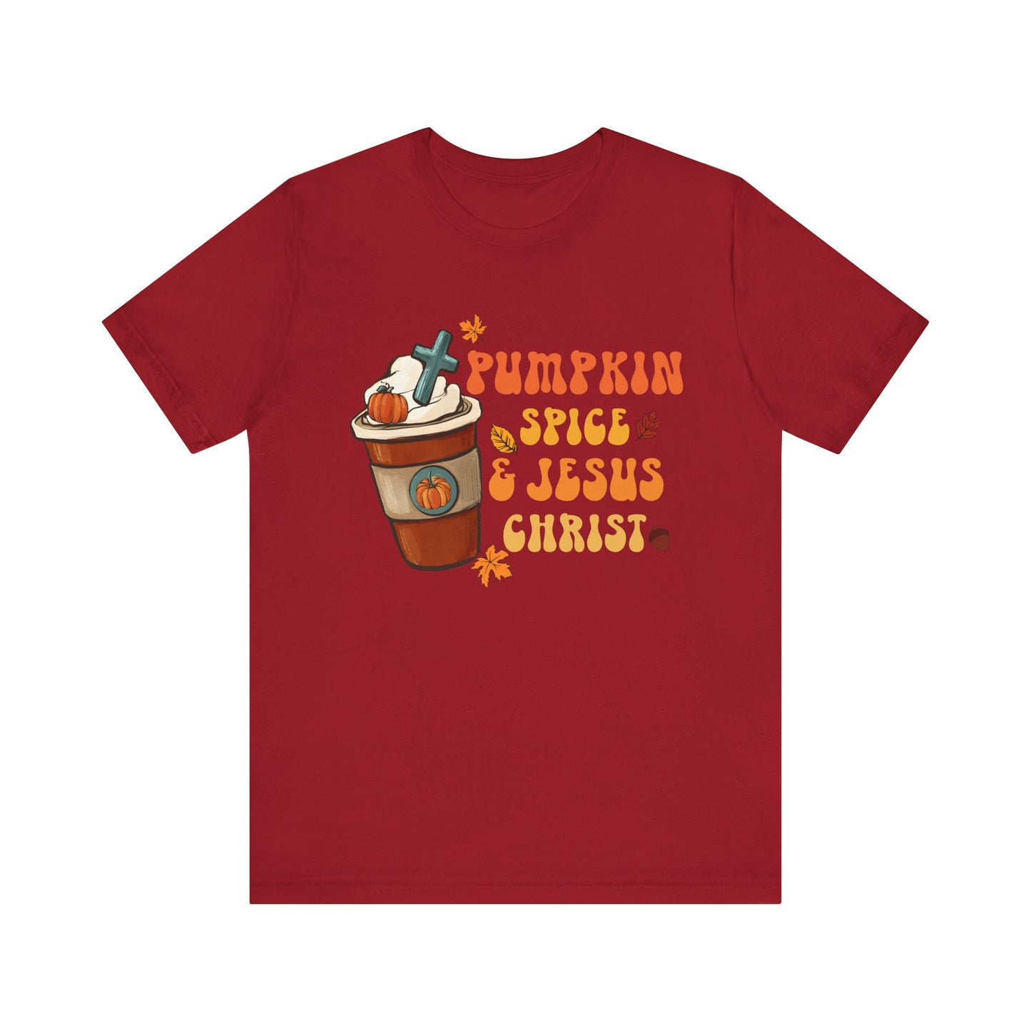 Pumpkin Spice Latte & Jesus Christ Shirt – Groovy Christian Fall Thanksgiving Tee