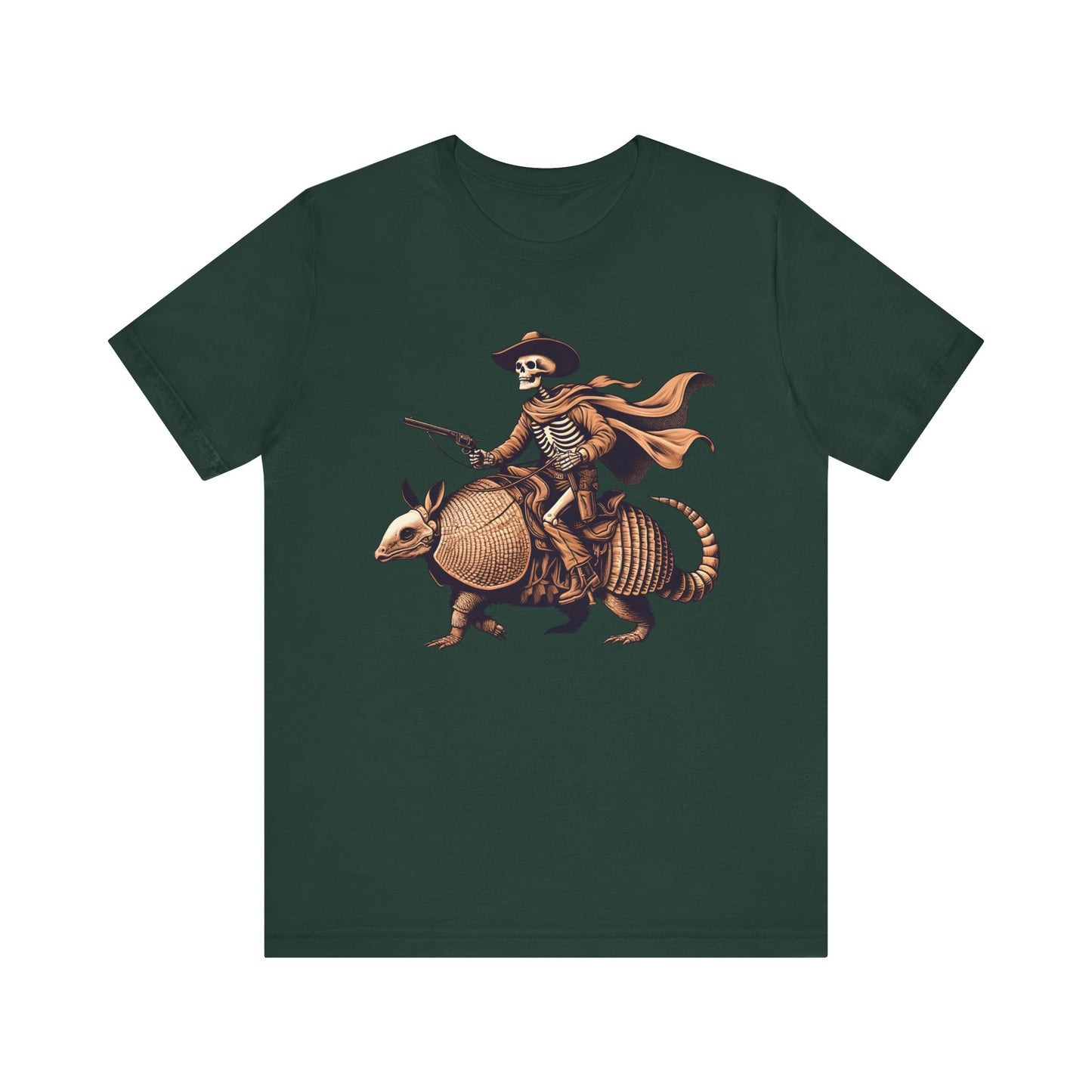 Cowboy Skeleton Riding Armadillo Shirt – Howdy Western Texas Rodeo Tee
