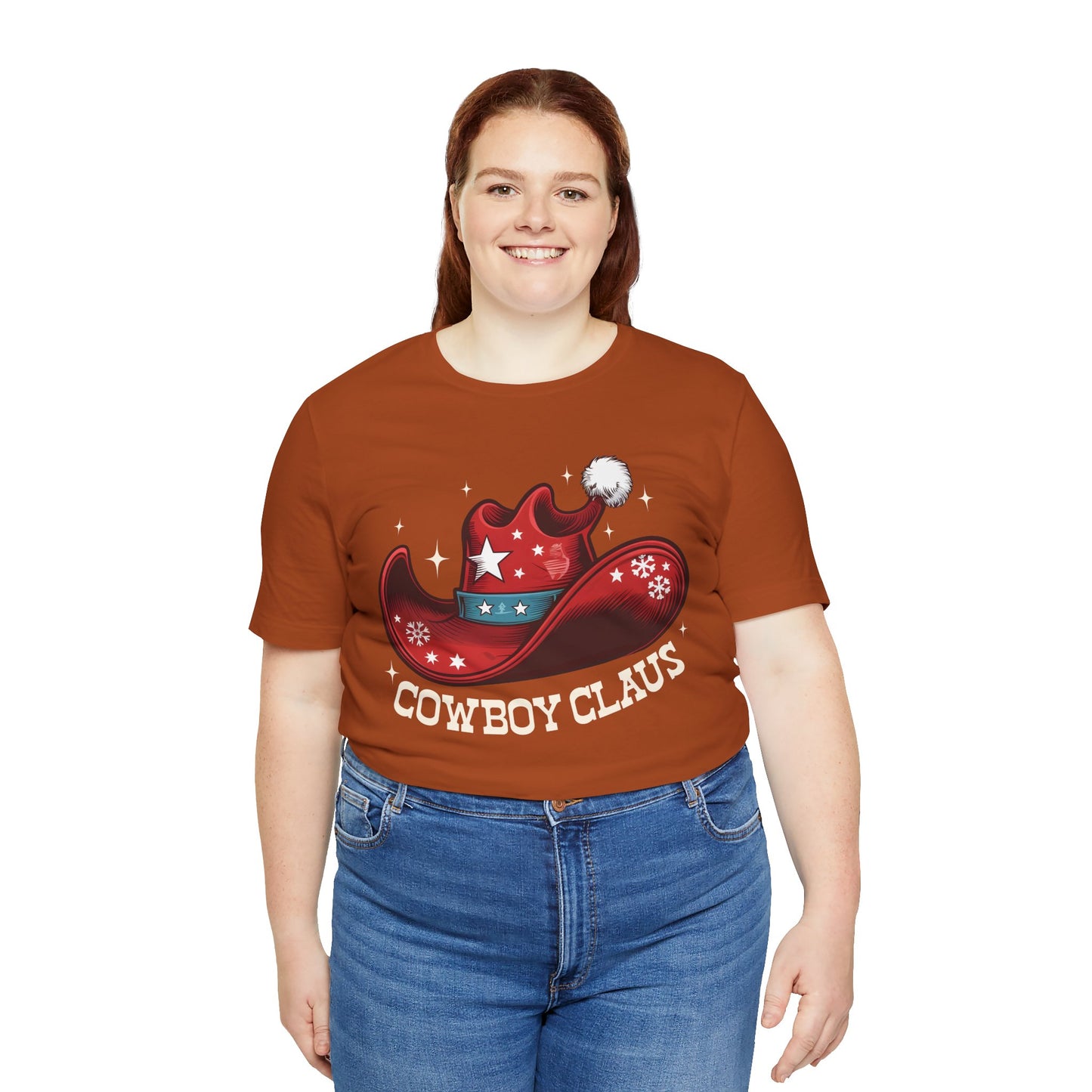Cowboy Claus Christmas Shirt – Western Santa Hat Funny Cowboy Holiday Tee