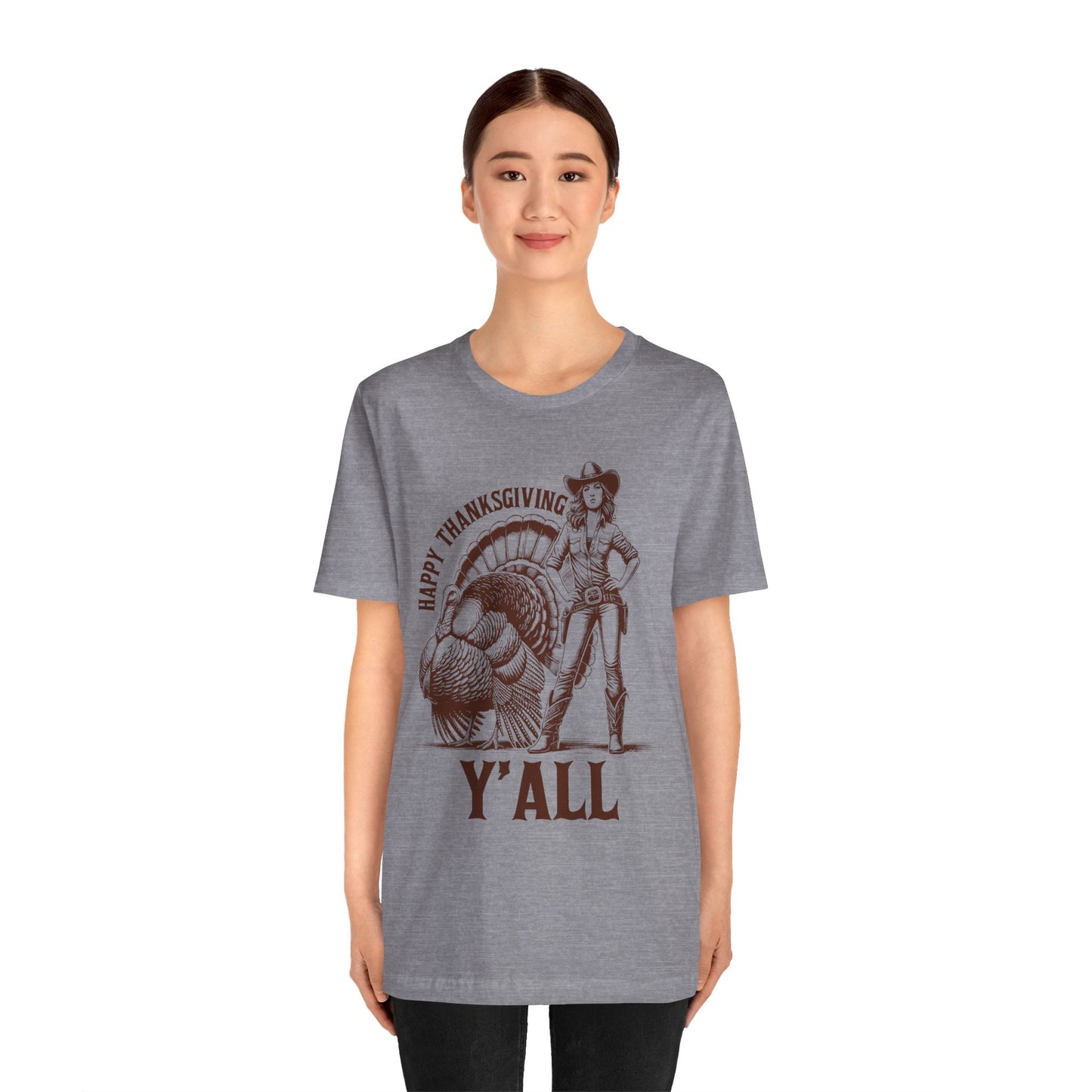 Happy Thanksgiving Y’all Shirt – Western Cowgirl Turkey Country Rodeo Tee