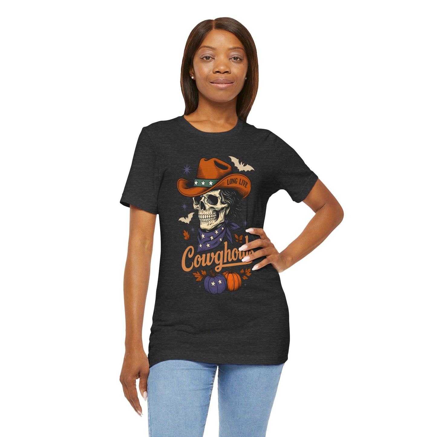 Cowghouls Shirt – Long Live Halloween Skeleton Cowboy Western Ghost Tee